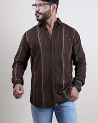 Brown color color lining casual shirt shirt for casual wear.