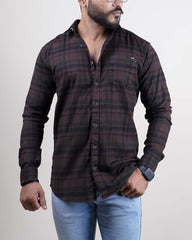 BROWN COLOR CHECKS CASUAL SHIRT