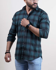 GREEN COLOR CHECKS CASUAL SHIRT