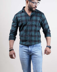 GREEN COLOR CHECKS CASUAL SHIRT