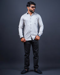 GREY COLOR PLAIN CASUAL SHIRT