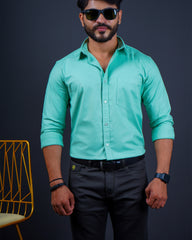 PISTA COLOR PLAIN CASUAL SHIRT