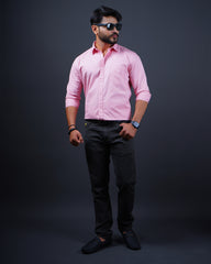 PINK COLOR PLAIN CASUAL SHIRT