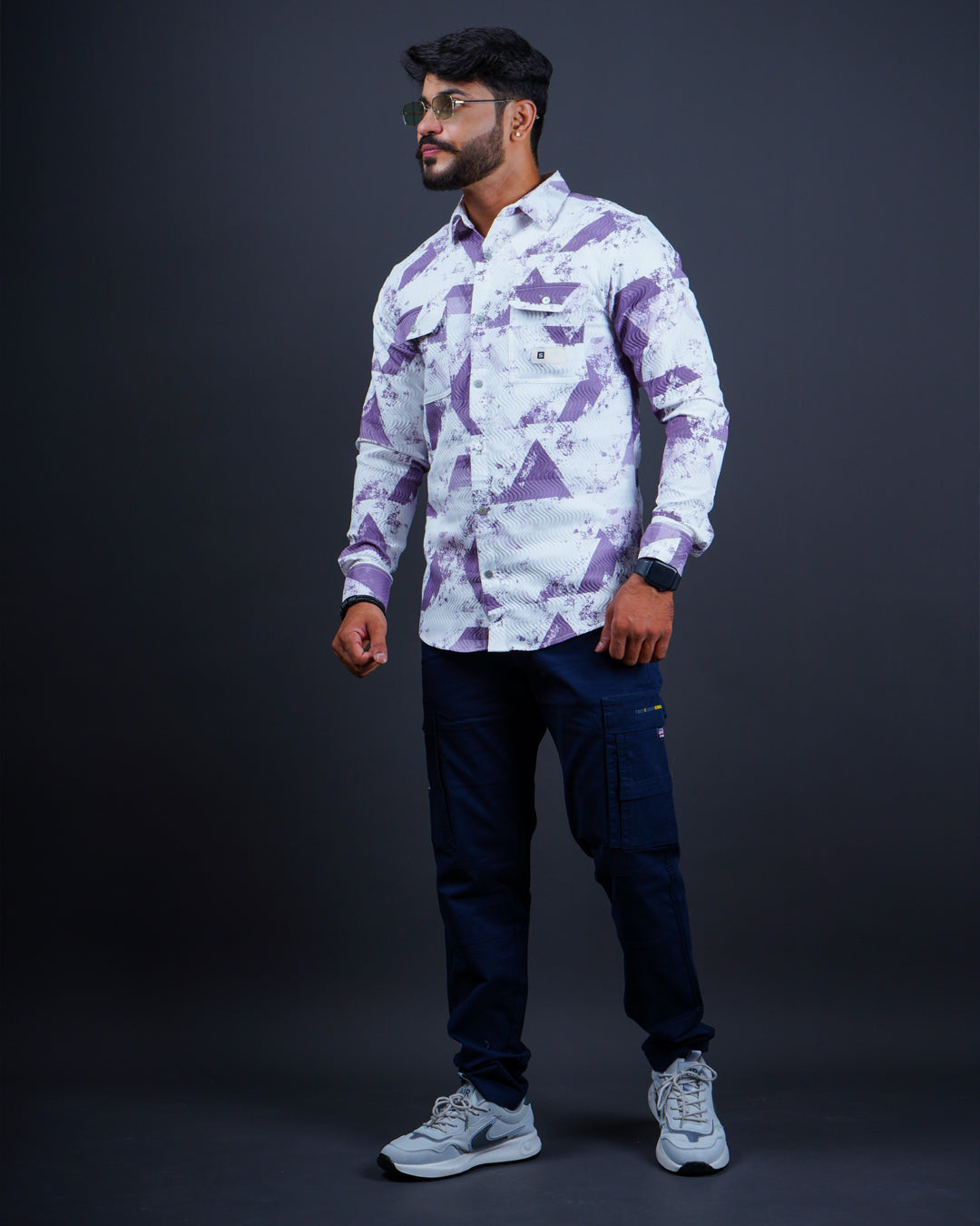 LAVENDER COLOR PRINTED CASUAL SHIRT