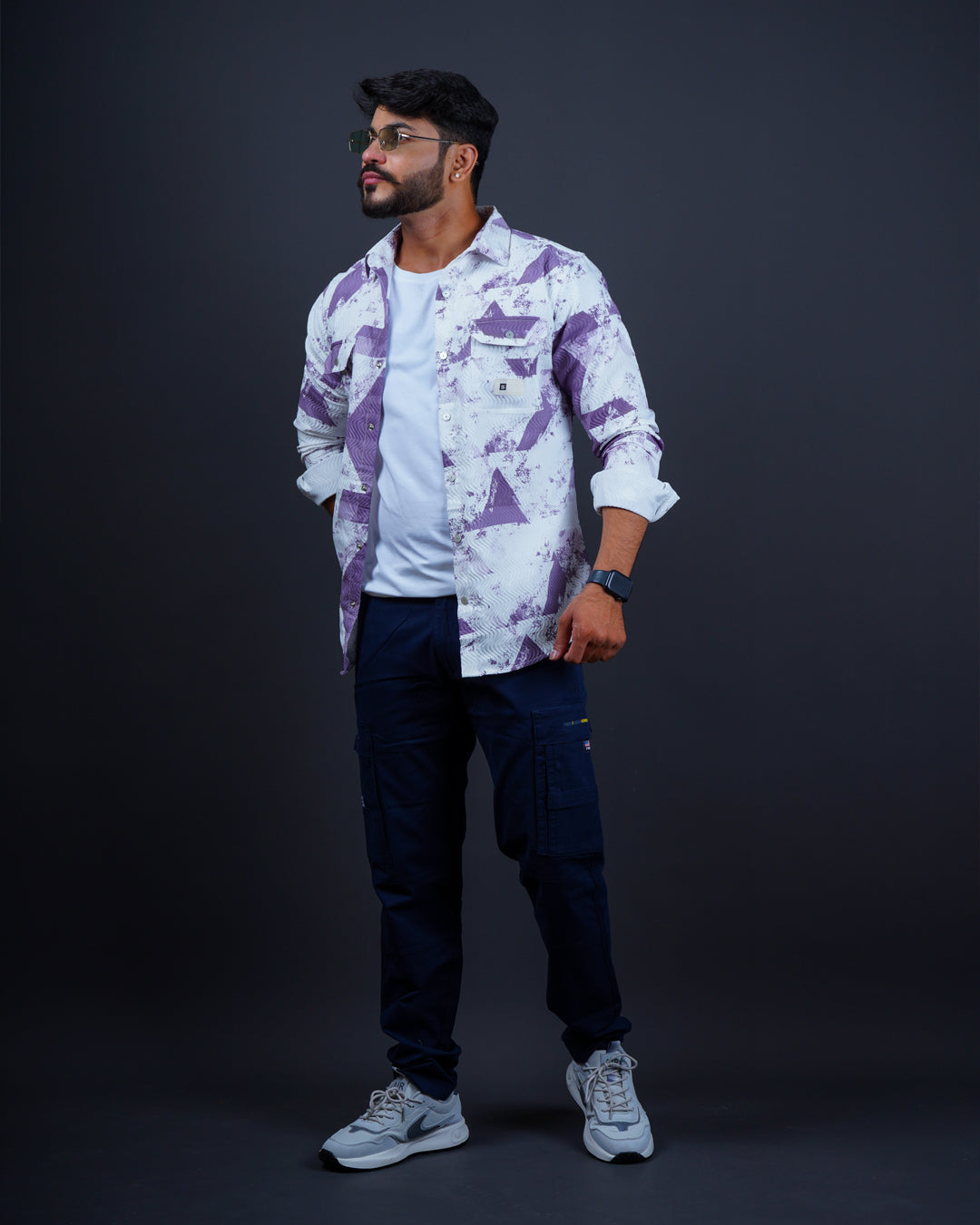 LAVENDER COLOR PRINTED CASUAL SHIRT