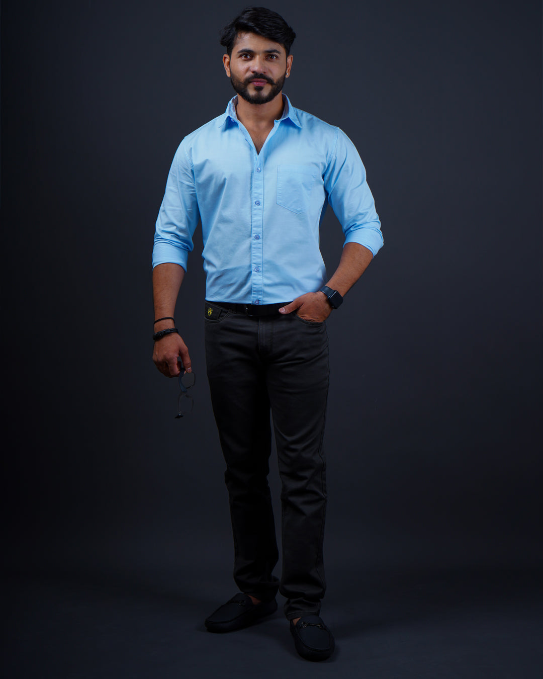 SKYBLUE COLOR PLAIN COTTON CASUAL SHIRT