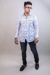 WINE COLOR PRINTED CASUAL SHIRT