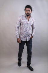 BEIGE COLOR PRINTED CASUAL SHIRT