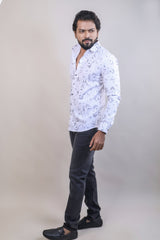 GREY COLOR PRINTED CASUAL SHIRT