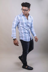 GREY COLOR CHECKS CASUAL SHIRT