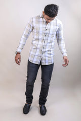 BEIGE COLOR CHECKS CASUAL SHIRT