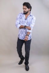 GREY COLOR PRINTED CASUAL SHIRT