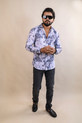 GREY COLOR PRINTED CASUAL SHIRT