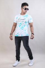 FIROZI COLOR PRINTED LYCRA T-SHIRT