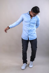 SKYBLUE COLOR PLAIN CASUAL SHIRT