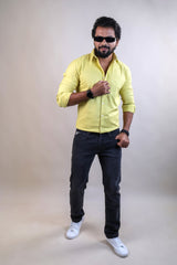 LEMON COLOR  PLAIN CASUAL SHIRT