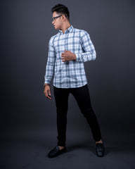 GREY COLOR CHECKS CASUAL SHIRT