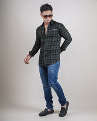 OLIVE COLOR CHECKS CASUAL SHIRT