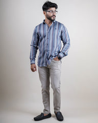 GREY COLOR LINING CASUAL SHIRT