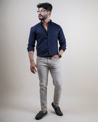 NAVY BLUE COLOR PLAIN CASUAL SHIRT