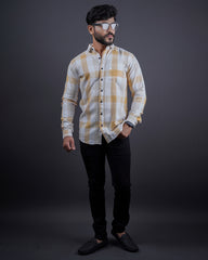 MUSTARD COLOR CHECKS CASUAL SHIRT