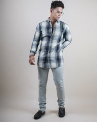 OLIVE COLOR CHECKS CASUAL SHIRT