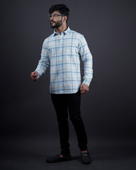 SKYBLUE COLOR CHECKS CASUAL SHIRT