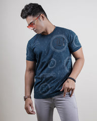 BLUE COLOR MATTER ROUND NECK T-SHIRT