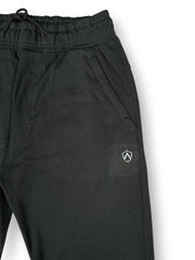 MENS OLIVE COLOUR PURE COTTON HOSIERY MID-RISE TRACKPANT