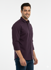 Solid Color Casual Shirts for Men | WINE