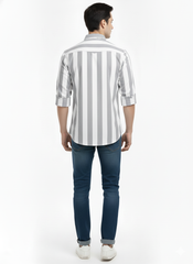 Striped Color Casual Shirts for Men | Grey