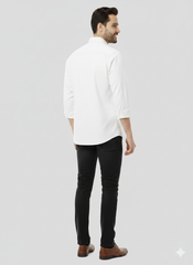 Solid Color Casual Shirts for Men | WHITE