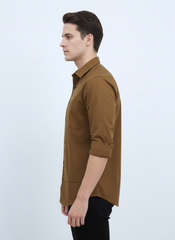 Solid Color Casual Shirts for Men | BROWN