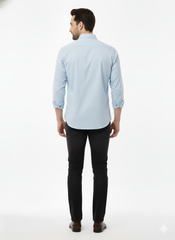 Solid Color Casual Shirts for Men | SKYBLUE