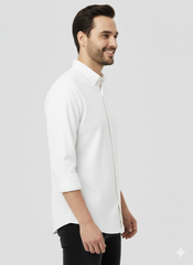 Solid Color Casual Shirts for Men | WHITE