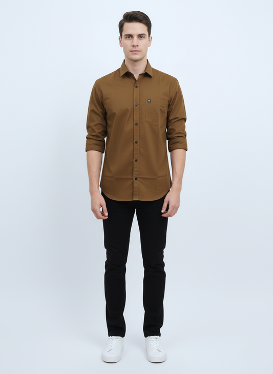 Solid Color Casual Shirts for Men | BROWN