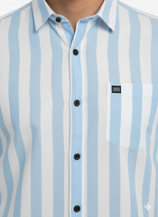 Striped Color Casual Shirts for Men | Skyblue