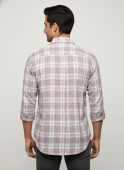 Men's Casual Check Shirt in Onion Color