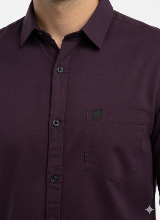 Solid Color Casual Shirts for Men | WINE