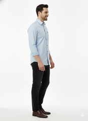 Solid Color Casual Shirts for Men | SKYBLUE