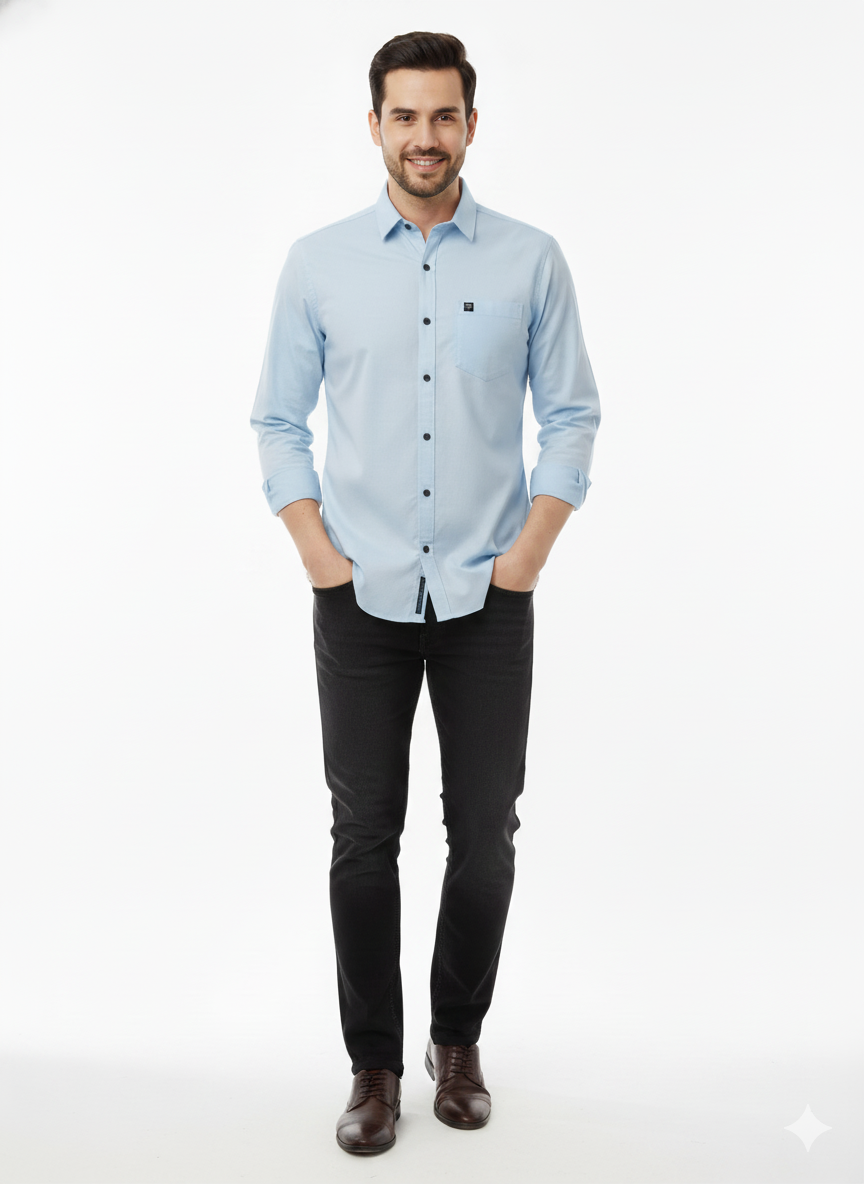 Solid Color Casual Shirts for Men | SKYBLUE 251179951 251211180