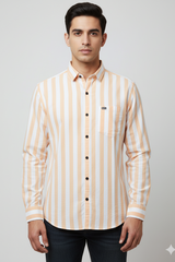 Striped Color Casual Shirts for Men | Orange
