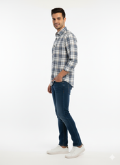 Men's Casual Check Shirt in Dgrey Color
