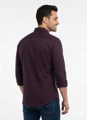 Solid Color Casual Shirts for Men | WINE