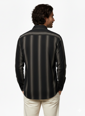 Vertical Striped Slim Fit Casual Shirt for Men | Dark Tones Coffee Color