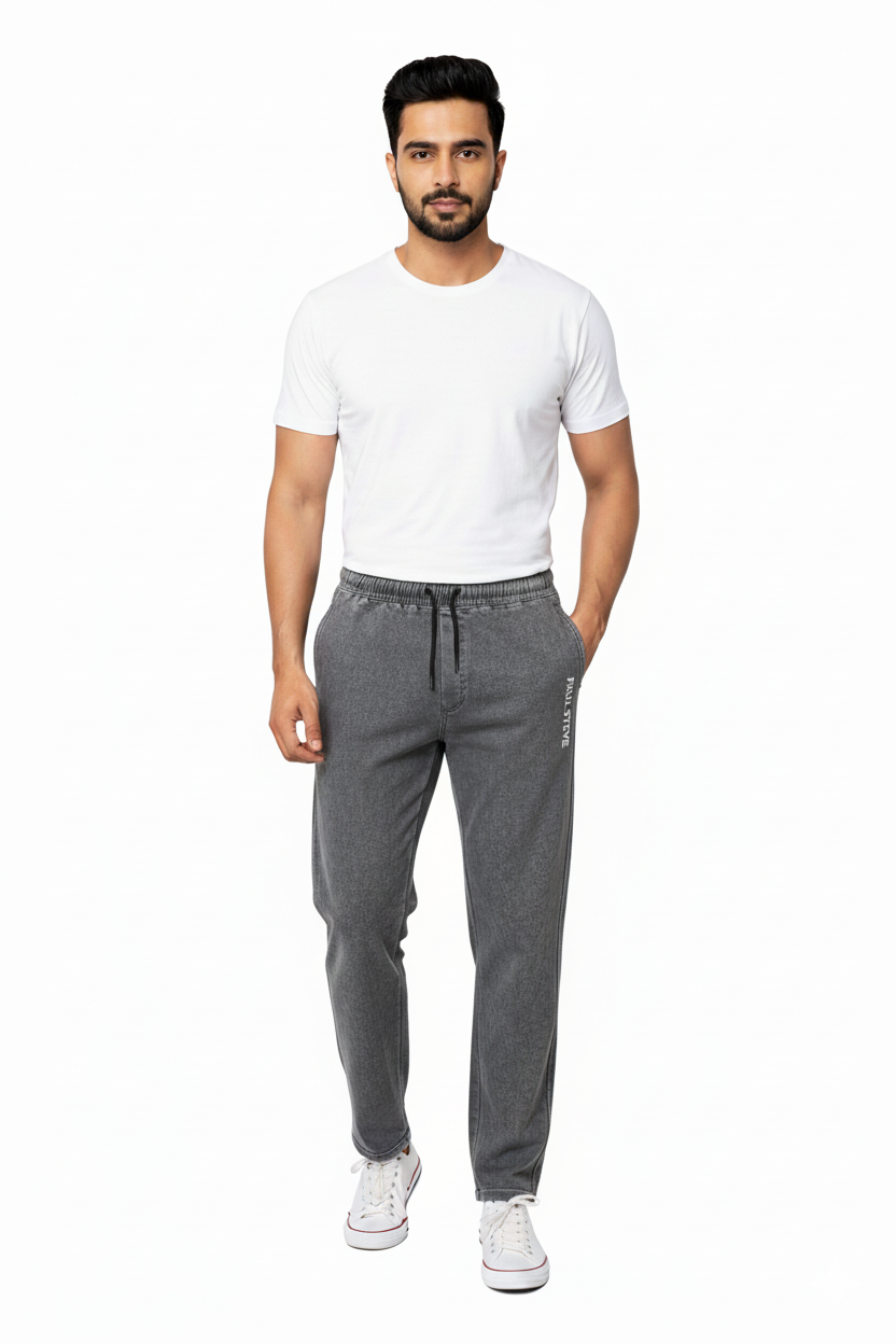 Stylish & Stretchable Sulphur Trackpant for Men – Grey with Drawstring Waist
