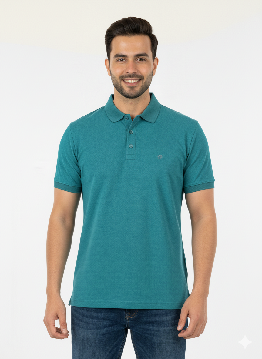 Rgreen Solid Collared Half Sleeve T-Shirt for Men | Stylish & Comfortable