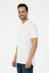 White Solid Collared Half Sleeve T-Shirt for Men | Stylish & Comfortable 428716