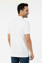 White Solid Collared Half Sleeve T-Shirt for Men | Stylish & Comfortable