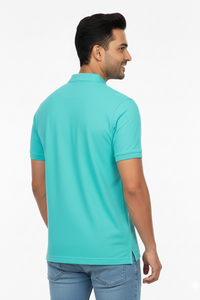 Cgreen Solid Collared Half Sleeve T-Shirt for Men | Stylish & Comfortable 428716